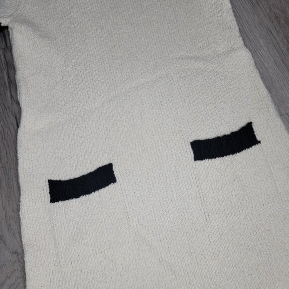 Zara womens Contrast Stitch Sweater Knit Mini Dress Size S Cream Black Gold - Picture 6 of 6